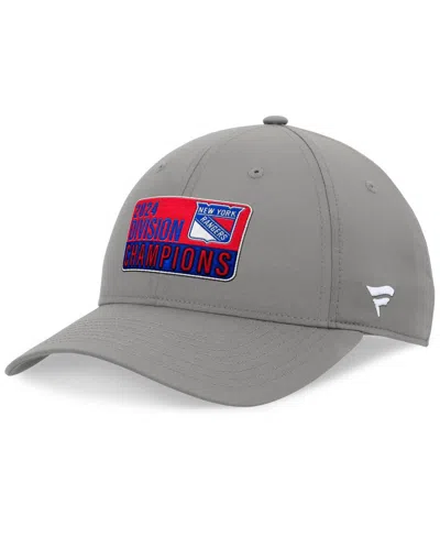 Fanatics Men's Gray New York Rangers 2024 Metropolitan Division Champions Adjustable Hat