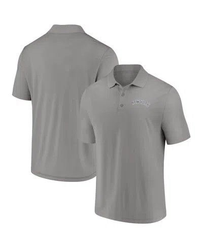 Fanatics Men's Gray New York Yankees Logo Polo Shirt