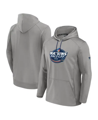 Fanatics Men's Gray Nhl 2025 4 Nations Face-off Authentic Pro Fleece Pullover Hoodie
