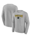 Fanatics Men's Gray Notre Dame Fighting Irish True Classics Act Fast Fleece Pullover Sweatshirt In Gray