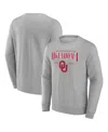 Fanatics Men's Gray Oklahoma Sooners True Classics Act Fast Fleece Pullover Sweatshirt In Gray