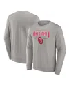 Fanatics Men's Gray Oklahoma Sooners True Classics Act Fast Fleece Pullover Sweatshirt In Neutral