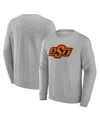 Fanatics Men's Gray Oklahoma State Cowboys Evergreen Fleece Pullover Sweatshirt In Gray