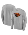 Fanatics Men's Gray Oregon State Beavers Applique Fleece Pullover Sweatshirt In Gray