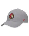 Fanatics Men's Gray Ottawa Senators Extra Time Adjustable Hat In Gray