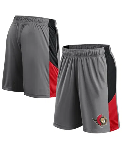 Fanatics Men's Gray Ottawa Senators Primary Logo Shorts