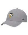 Fanatics Men's Gray Pittsburgh Penguins Extra Time Adjustable Hat In Gray