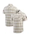 Fanatics Men's Cream Las Vegas Raiders Plaid Full-snap Shirt In Gray