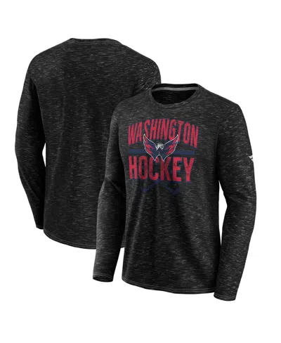 Fanatics Men's Gray Washington Capitals Iced Out Long Sleeve T-shirt In Black