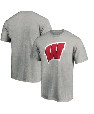 Fanatics Men's Gray Wisconsin Badgers Primary Logo T-shirt