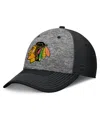 Fanatics Men's Gray/black Chicago Blackhawks Fundamental Top Shelf 2-tone Flex Hat In Gray,black