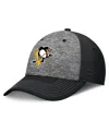 Fanatics Men's Gray/black Pittsburgh Penguins Fundamental Top Shelf 2-tone Flex Hat In Gray,black