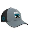 Fanatics Men's Gray/black San Jose Sharks Authentic Pro Home Ice Trucker Adjustable Hat In Multi