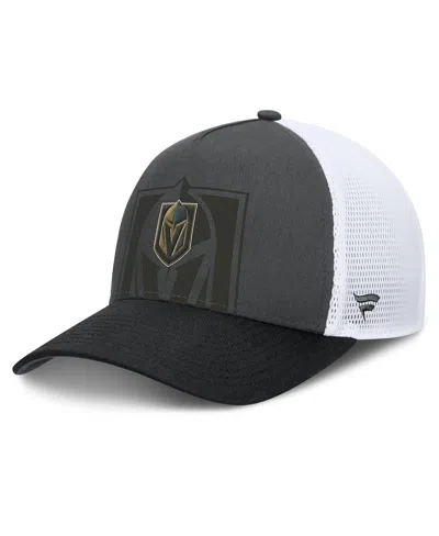 Fanatics Men's Gray/black Vegas Golden Knights Authentic Pro A-frame Rink Adjustable Hat In Gray,black