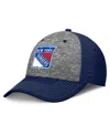 Fanatics Men's Gray/navy New York Rangers Fundamental Top Shelf 2-tone Flex Hat In Gray,navy