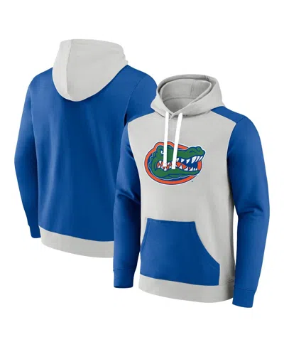 Fanatics Men's Gray/royal Florida Gators Primary Arctic Pullover Hoodie In Gray,royal