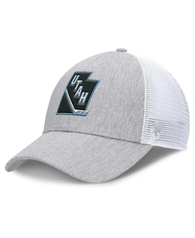 Fanatics Men's Gray/white Utah Mammoth Utah Badge Trucker Adjustable Hat