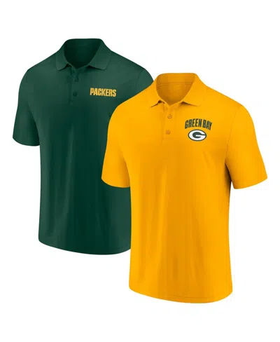 Fanatics Men's Green Bay Packers Lockup Two-pack Polo Set In Cardinal,white