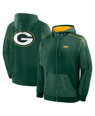 Fanatics Men's Green Green Bay Packers Checkdown Pass Full-zip Hoodie