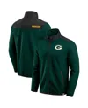 Fanatics Men's Green Green Bay Packers Color Block Polar Fleece Full-zip Jacket In Green