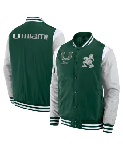 Fanatics Men's Green Miami Hurricanes Elements Elite Full-snap Jacket
