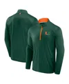 Fanatics Men's Green Miami Hurricanes Fundamental Defender Quarter-zip Sweatshirt In Green
