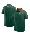 Fanatics Men's Green Miami Hurricanes Take The Lead Defender Raglan Polo Shirt In Green