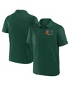 Fanatics Men's Green Miami Hurricanes Victory Calls Stripe Polo Shirt In Green