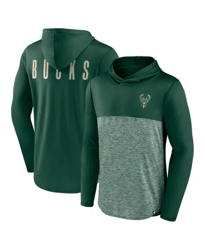 Fanatics Men's Green Milwaukee Bucks Iconic Defender Lightweight Pullover Hoodie