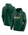 Fanatics Men's Green Minnesota Wild 2025 Stanley Cup Playoffs Breakout Fleece Pullover Hoodie In Green