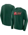 Fanatics Men's Green Minnesota Wild Focus Fleece Pullover Sweatshirt In Green