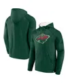 Fanatics Men's Green Minnesota Wild Iconic Defender Raglan Pullover Hoodie In Green