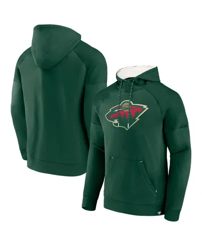 Fanatics Men's Green Minnesota Wild Iconic Defender Raglan Pullover Hoodie