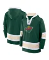 Fanatics Men's Green Minnesota Wild Inside Line Fleece Pullover Hoodie In Green