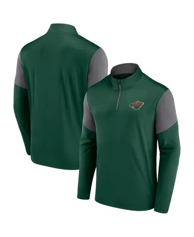 Fanatics Men's Green Minnesota Wild Logo Quarter-zip Top