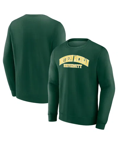 Fanatics Men's Green Northern Michigan Wildcats Short Name Pullover Sweatshirt