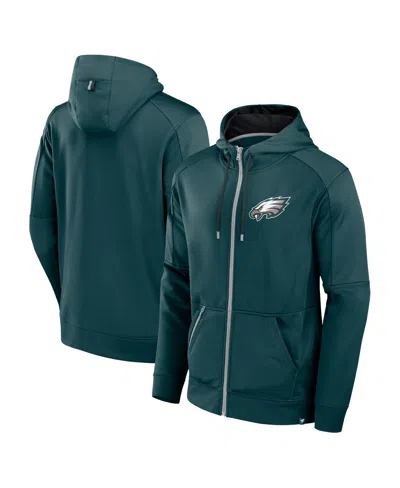 Fanatics Men's Green Philadelphia Eagles Defender Full-zip Hoodie In Green,black