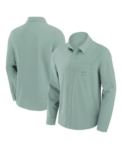 Fanatics Men's Green Seattle Mariners Front Office Long Sleeve Button-up Shirt