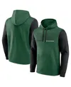 Fanatics Men's Green/black New York Jets Outline Pullover Hoodie In Green,black
