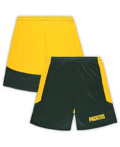 Fanatics Men's Green/gold Green Bay Packers Big Tall Launch Shorts In Yellow