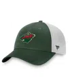 Fanatics Men's Green/white Minnesota Wild Core Primary Logo Trucker Adjustable Hat In Multi