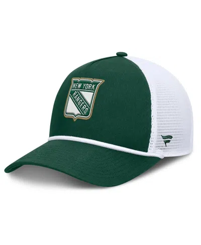 Fanatics Men's Green/white New York Rangers Bermuda A-frame Adjustable Hat