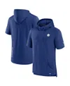 Fanatics Men's Heather Blue Toronto Maple Leaf's Authentic Pro Short Sleeve Pullover Hoodie In Blue