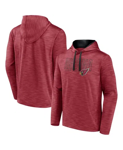 FANATICS MEN'S HEATHER CARDINAL ARIZONA CARDINALS HOOK AND LADDER PULLOVER HOODIE