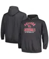 Fanatics Men's Heather Charcoal Arizona Cardinals Big Tall Pullover Hoodie In Gray