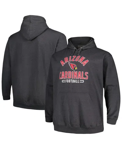 Fanatics Men's Heather Charcoal Arizona Cardinals Big Tall Pullover Hoodie In Gray