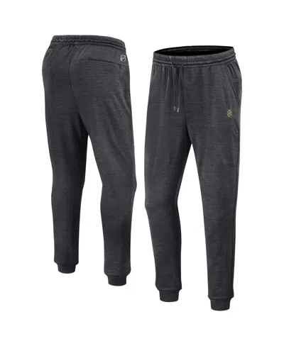 Fanatics Men's Heather Charcoal Boston Bruins Authentic Pro Fleece Sweatpants In Black