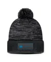 Fanatics Men's Heather Charcoal Charlotte Fc Low Key Cuffed Knit Hat With Pom In Heather Charcoal,black