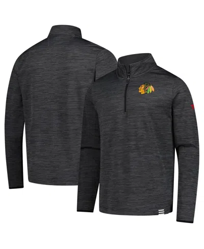 Fanatics Men's Heather Charcoal Chicago Blackhawks Authentic Pro Lightweight Quarter-zip Pullover Hoodie