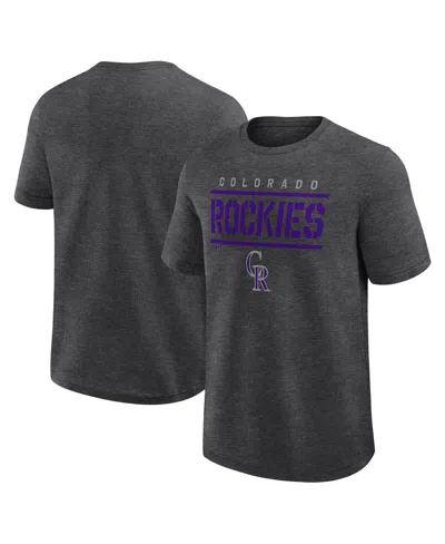 Fanatics Men's Heather Charcoal Colorado Rockies Top Notch T-shirt In Gray